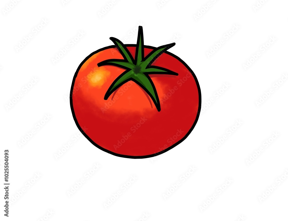 Hand drawn fresh tomato isolated on white background Hand drawn fresh tomato isolated on white background