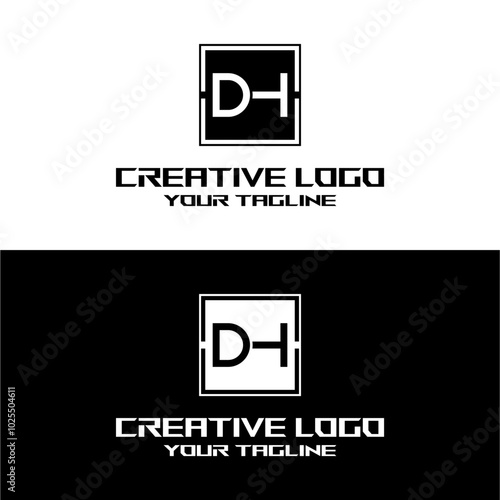 creative letter logo dh desain vektors