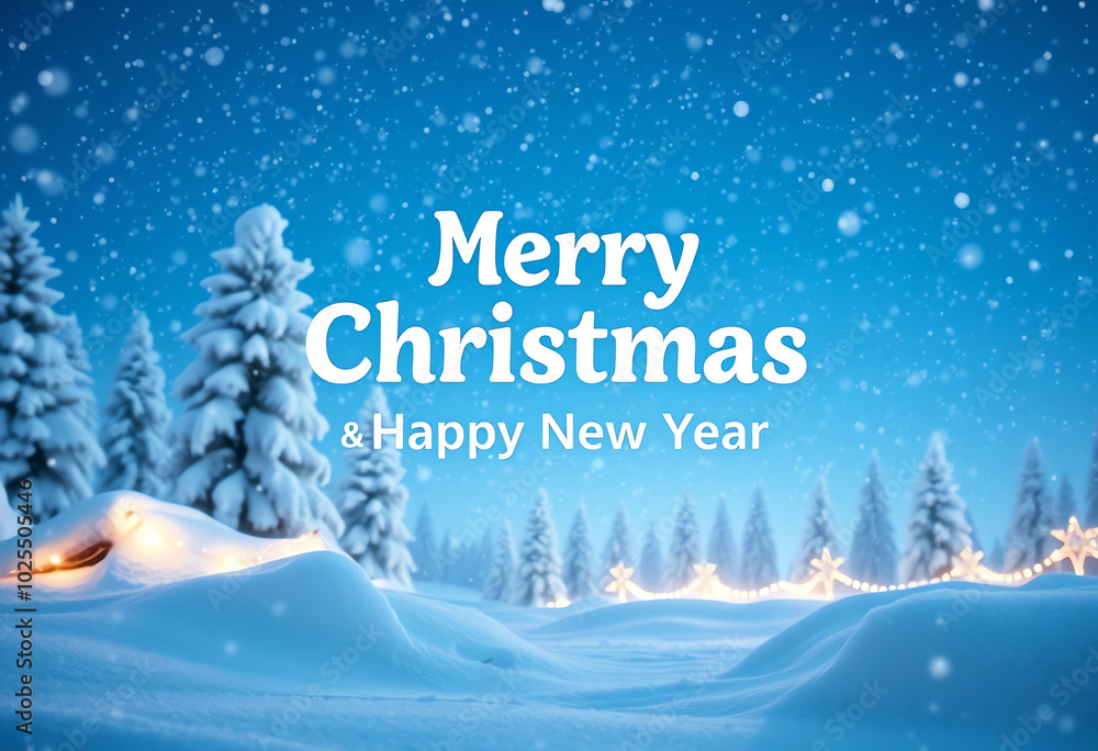 Merry christmas greeting with Natural Winter Christmas background heavy snowfall Merry christmas greeting with Natural Winter Christmas background heavy snowfall