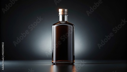 Dark liquid in classic bottle mockup