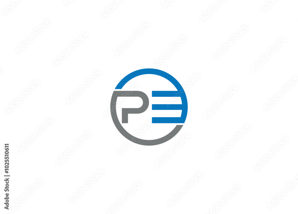 PE logo design vector icon template with white background PE logo design vector icon template with white background
