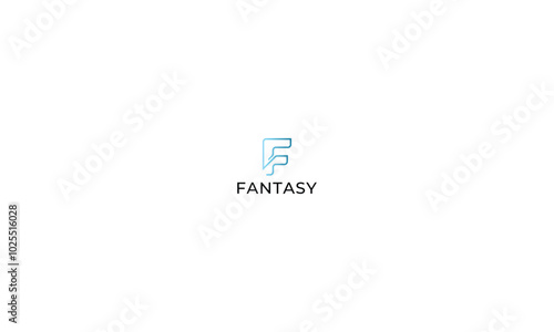 Letter f logo line simple shape 