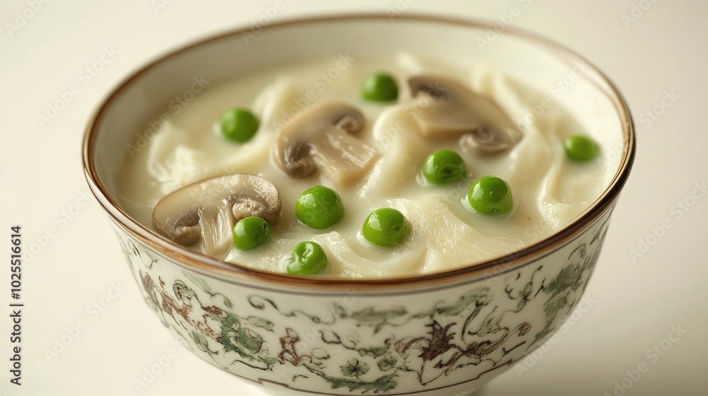 Creamy Soup with Mushrooms and Green Peas Creamy Soup with Mushrooms and Green Peas