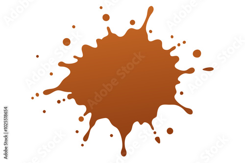 Copper Brown paint splatter | vector on white background