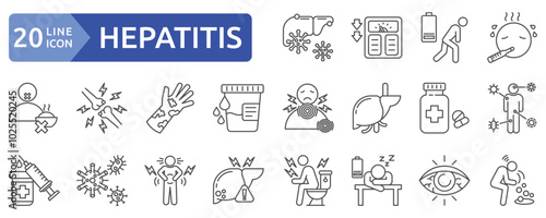 Hepatitis icon set