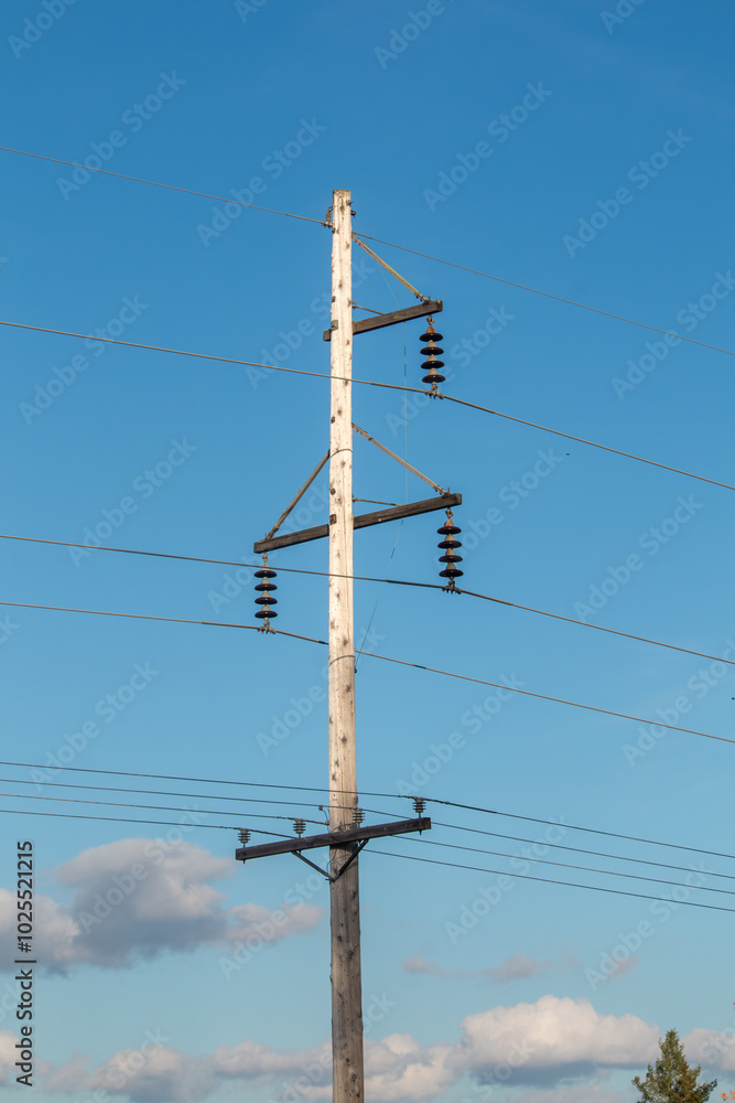 power lines against a blue sky power lines against a blue sky