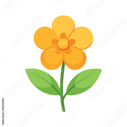  Wall Flower flower isolated flat vector illustration on white background