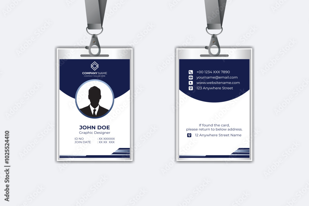 Id card template with photo abstract style Id card template with photo abstract style
