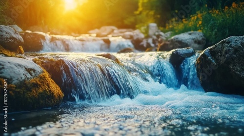 River's flow over rocks