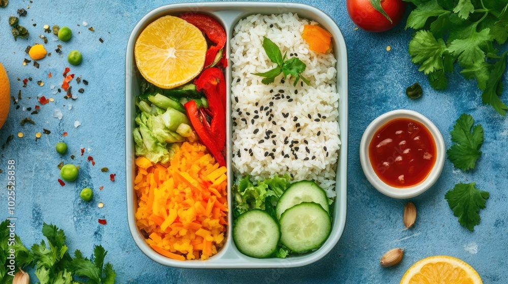 Healthy Veggie Meal in a Bento Box Healthy Veggie Meal in a Bento Box