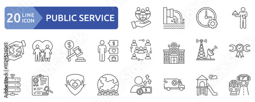 Public service icon set