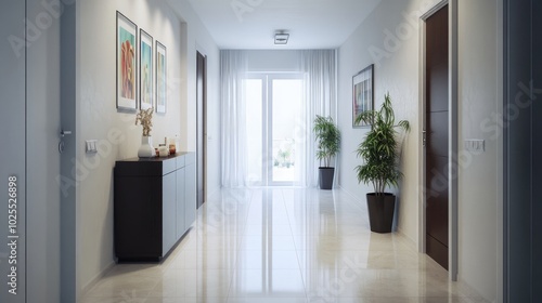 Bright Modern Hallway with Stylish Decor