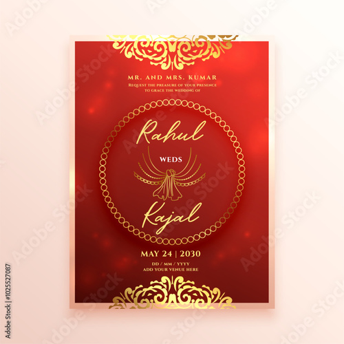 traditional indian wedding greeting card poster save the date