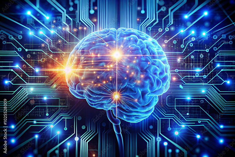 Digital AI electronic brain Digital AI electronic brain