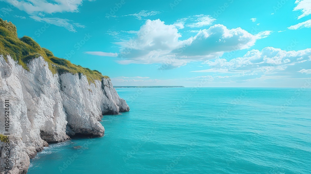 Fototapeta premium Realistic Dramatic White Cliffs of Dover