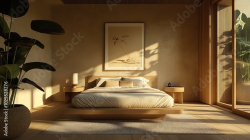 Serene Modern Bedroom with Natural Light