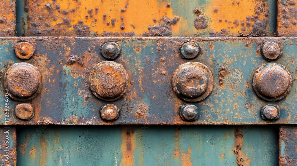 Close-up of aged, corroded metal surface. Close-up of aged, corroded metal surface.