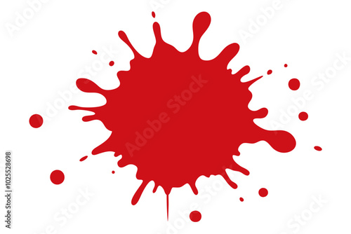 Ruby Red paint splatter | vector on white background