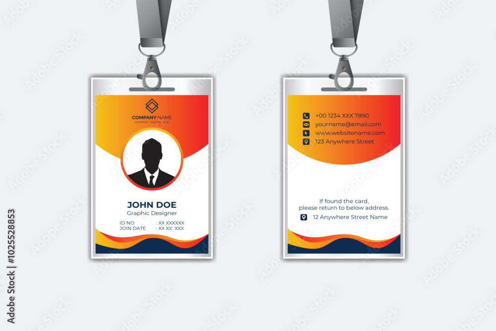 Id card template with photo abstract style Id card template with photo abstract style