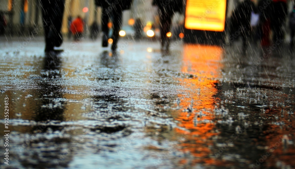 Obraz premium Rainy City Street.