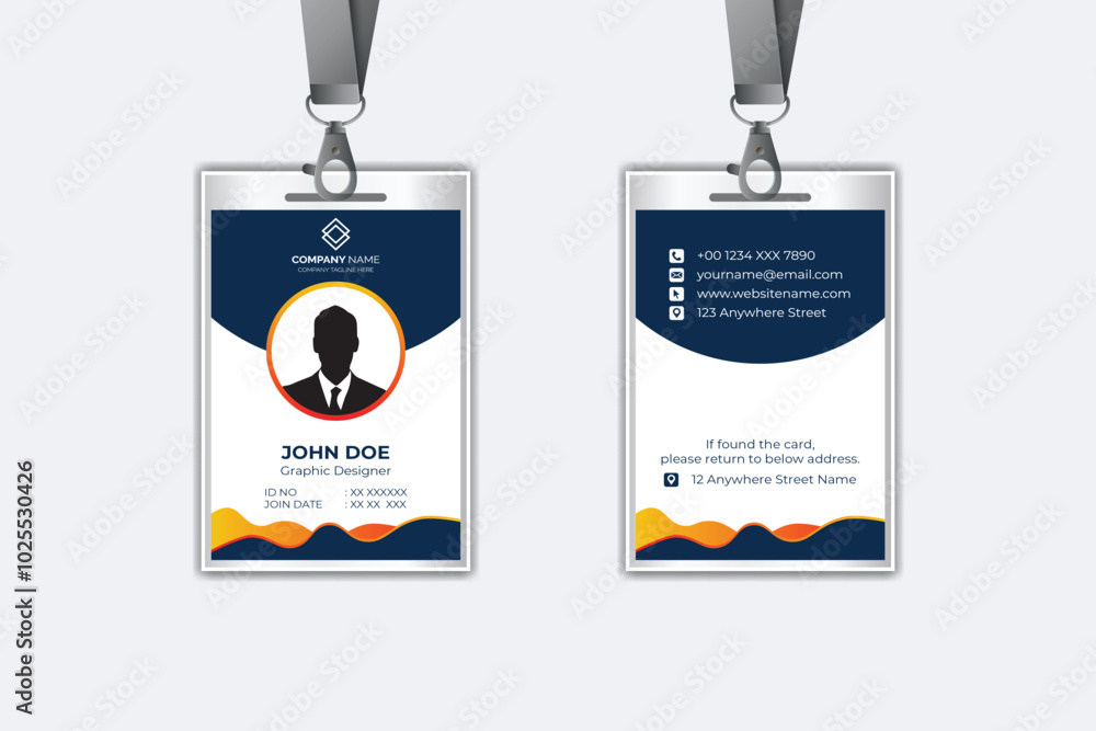 Id card template with photo abstract style Id card template with photo abstract style