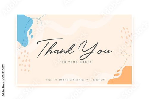 modern thankyou for order card for business promo