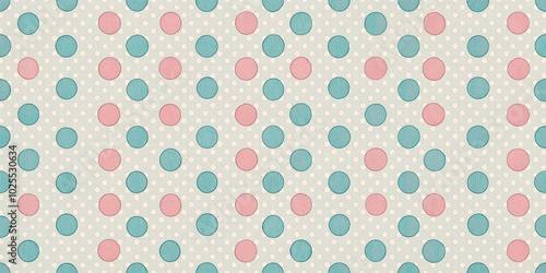 Vintage Polka Dot Pattern in Soft Pastels for Textile and Home Decor