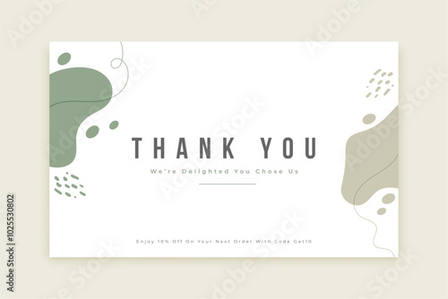 abstract simple thank you message template design