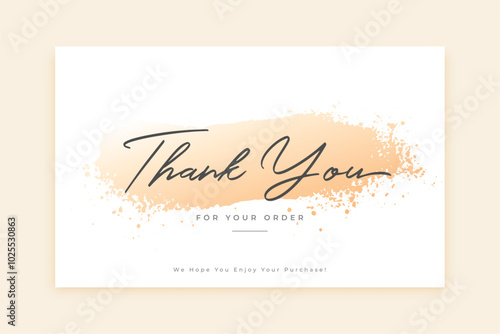 modern thank you for order card with grungy effect