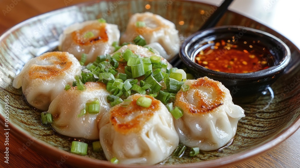 Savory Dumplings with Scallions and Dipping Sauce Savory Dumplings with Scallions and Dipping Sauce