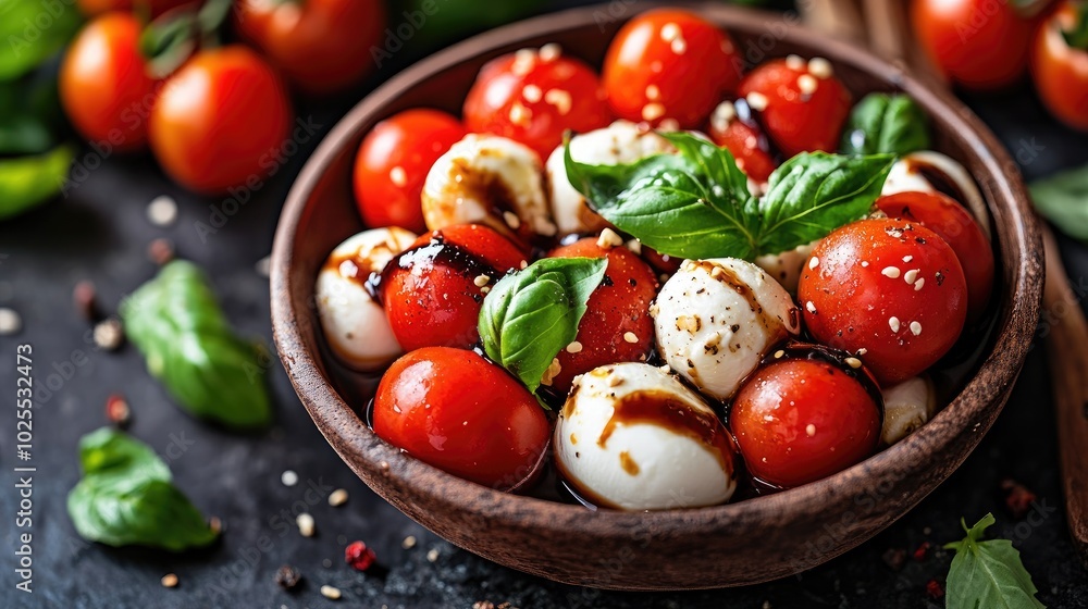 Fresh Caprese Salad with Tomatoes and Mozzarella Cheese Fresh Caprese Salad with Tomatoes and Mozzarella Cheese
