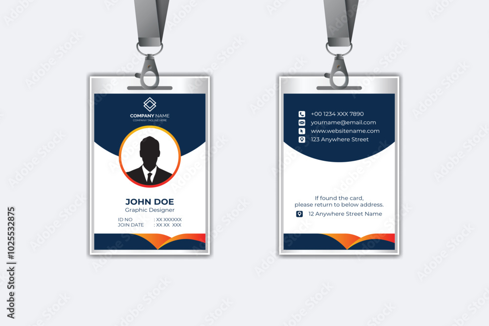 Id card template with photo abstract style Id card template with photo abstract style