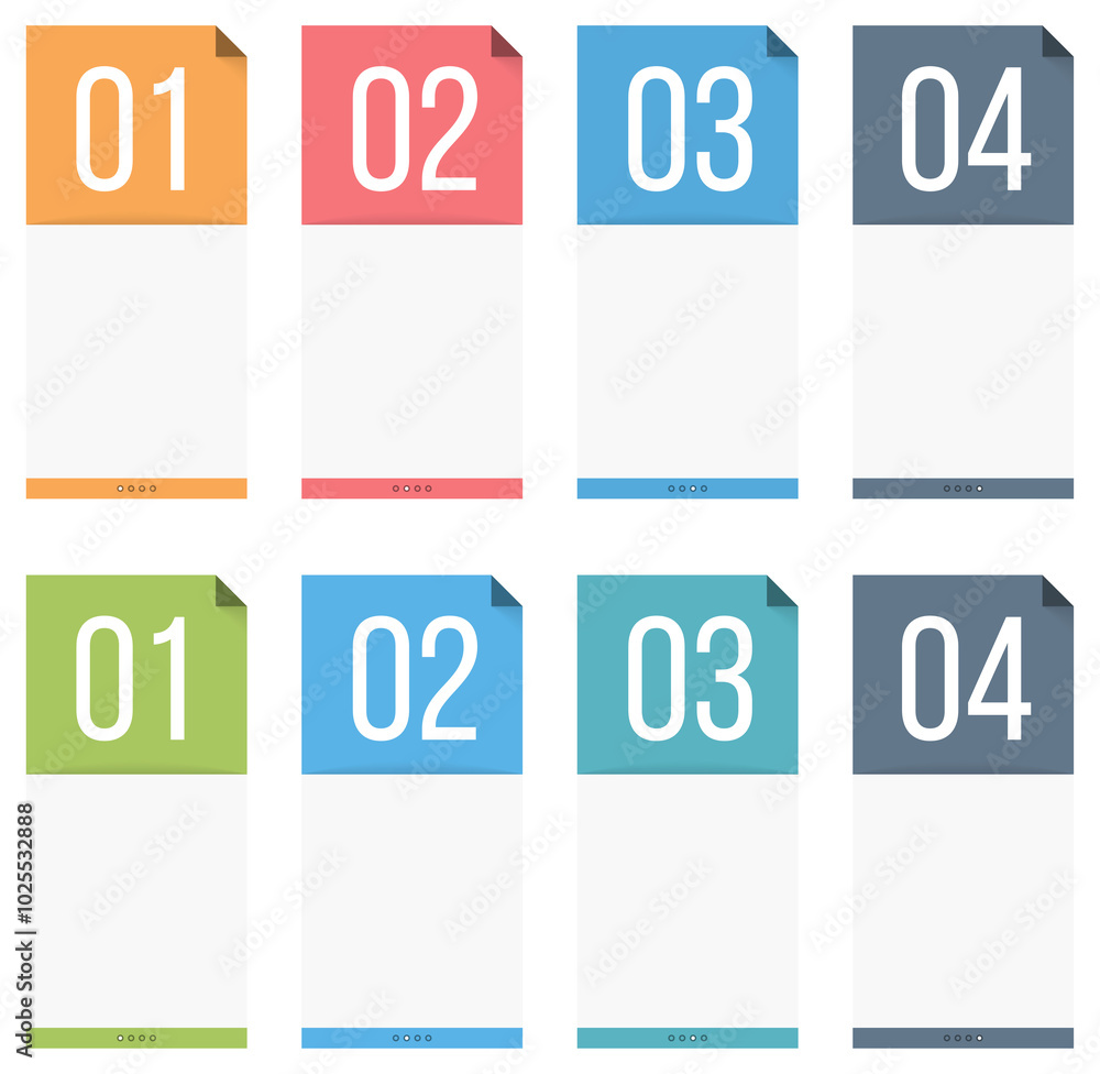Set of infographic elements with numbers Set of infographic elements with numbers
