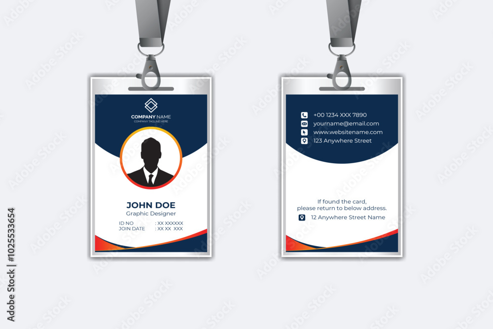 Id card template with photo abstract style Id card template with photo abstract style