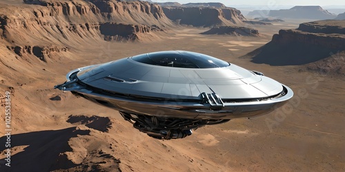 Wallpaper Mural wallpaper representing a manned flying saucer approaching the earth. Torontodigital.ca