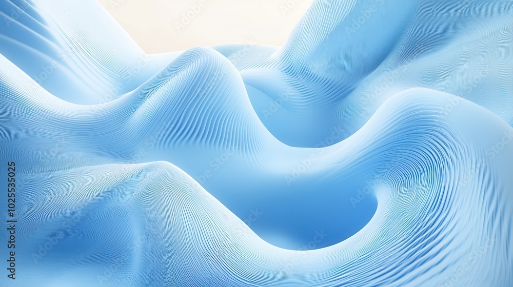 Abstract Blue Wavy Surface with Geometric Pattern Abstract Blue Wavy Surface with Geometric Pattern