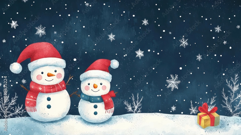 Cute snowman. Winter holiday theme. Cute snowman. Winter holiday theme.