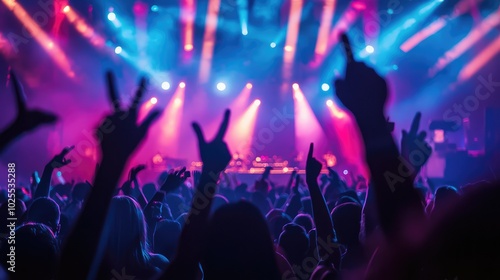 Wallpaper Mural Audience at a Disco Stage with Colorful Lights Torontodigital.ca