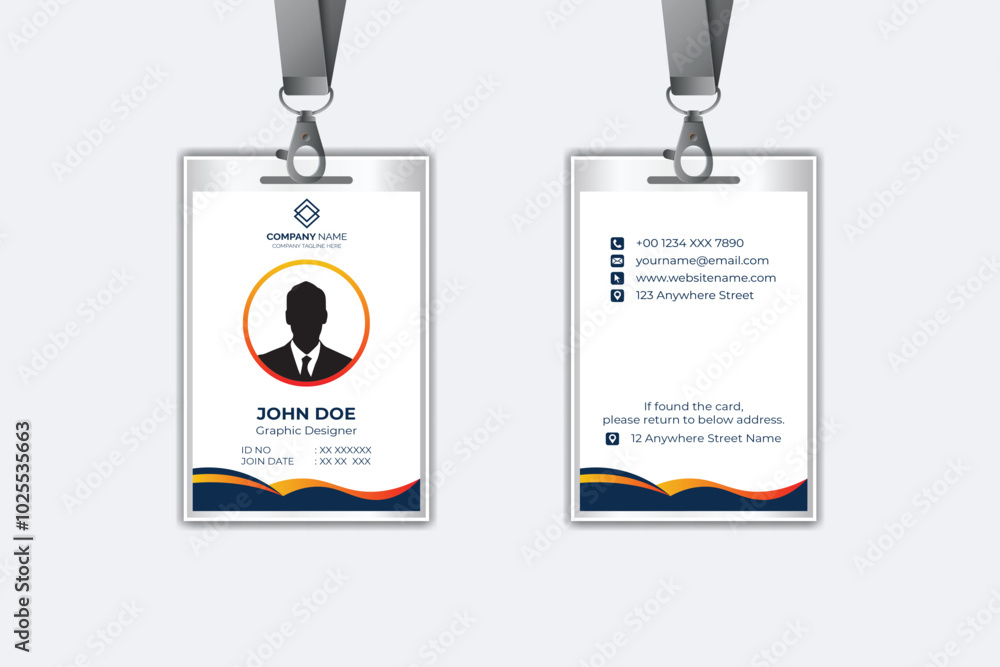 Id card template with photo abstract style Id card template with photo abstract style