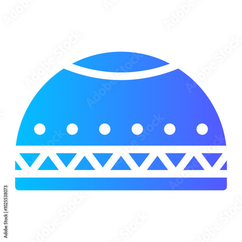 muslim cap gradient icon
