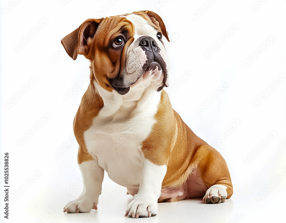 Portrait of frechbulldog sitting on the floor isolate on white background. Portrait of frechbulldog sitting on the floor isolate on white background.