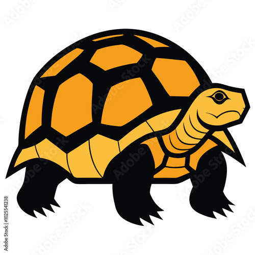 Solid color Radiated Tortoise animal vector design photo