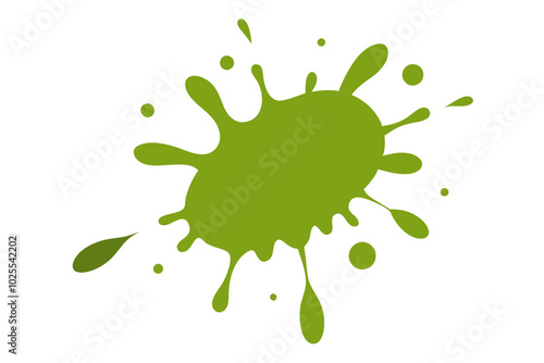 Olive Green paint splatter | vector on white background