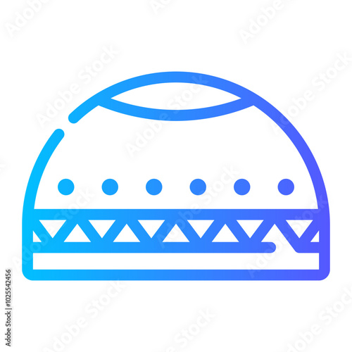 muslim cap gradient icon
