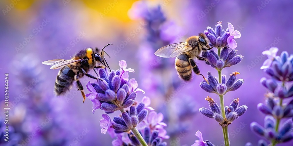 Depth of field black bee on lavender flowersxylocopa violacea Depth of field black bee on lavender flowersxylocopa violacea