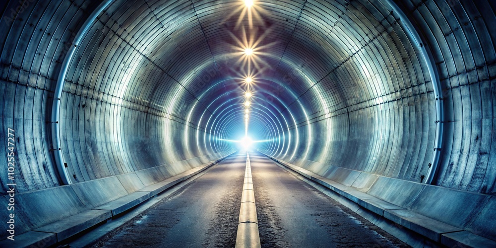 Depth of field long tunnel with bright light at the end Depth of field long tunnel with bright light at the end
