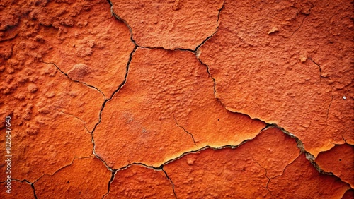 Depth of Field natural texture of a cracked red ocher wall