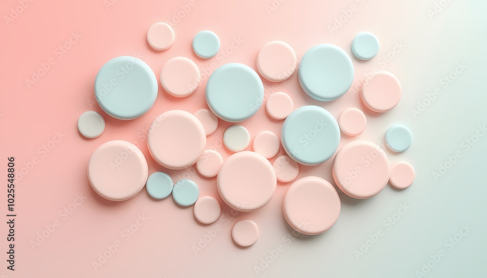 Pastel pink and blue circles on a gradient background. Pastel pink and blue circles on a gradient background.