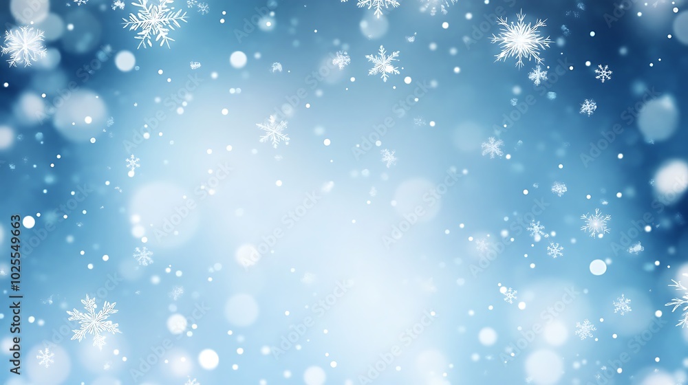 Winter Wonderland Blue Sky Snowflake Background Winter Wonderland Blue Sky Snowflake Background