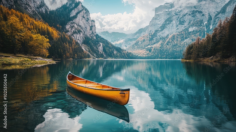 Serene Tranquil Lake Surrounded by Majestic Mountains Serene Tranquil Lake Surrounded by Majestic Mountains